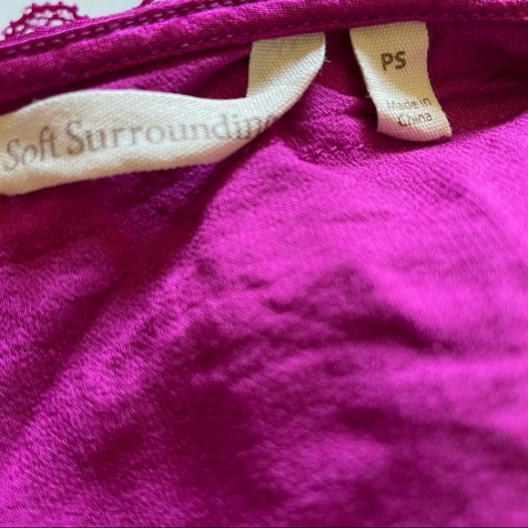Soft Surroundings Fuchsia Dress Nightgown Nightie Lace Bodice Sleevele… - Picture 6 of 6